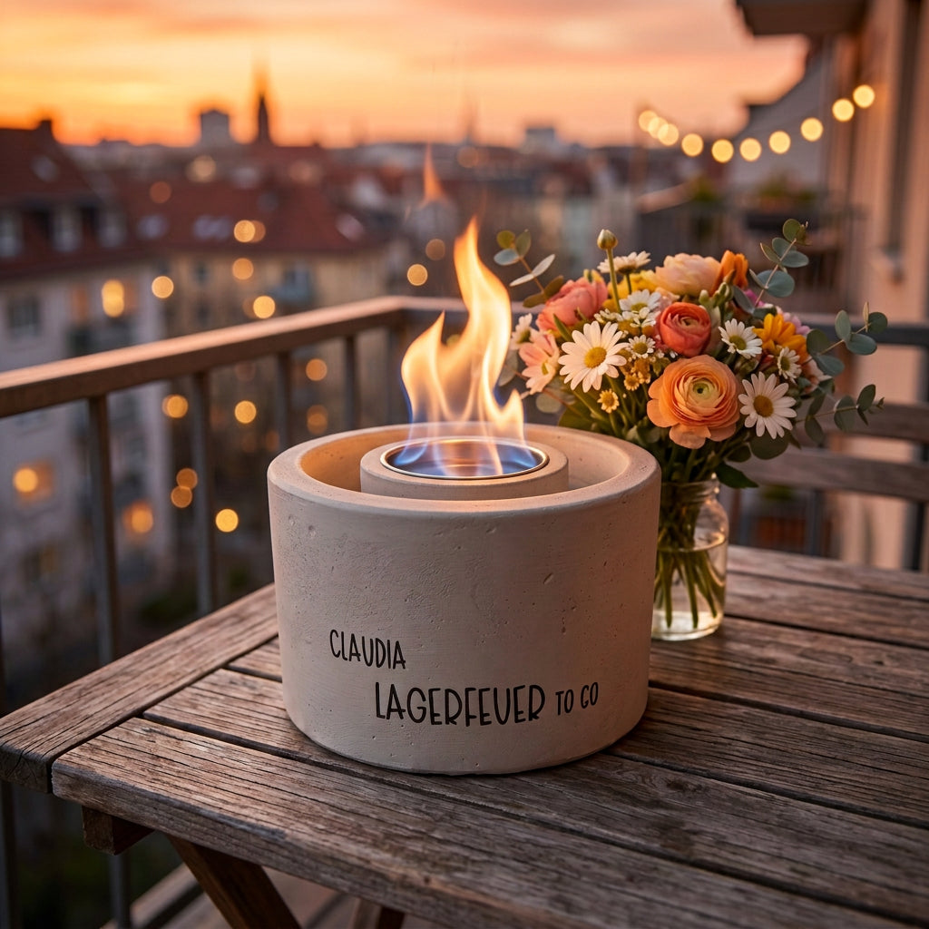 Tischfeuer „Unser Liebling“ aus Feinbeton, handgemacht
