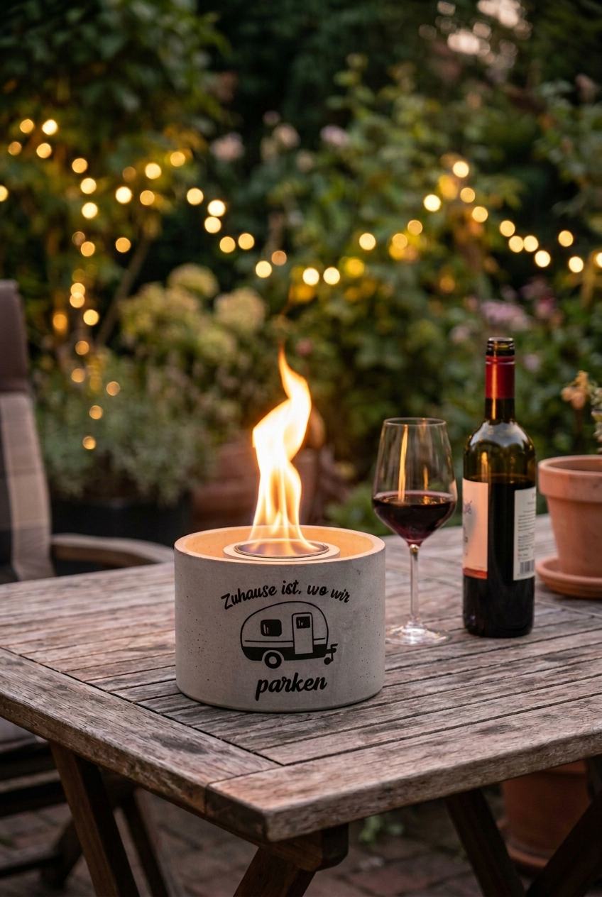 Tischfeuer „Unser Liebling“ aus Feinbeton, handgemacht